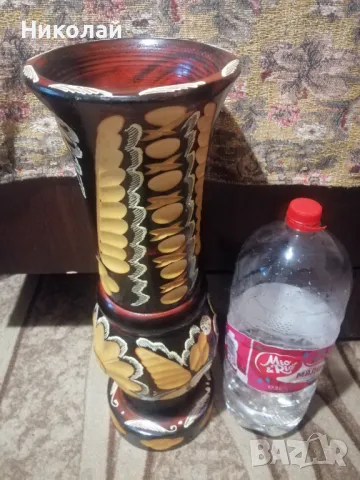 Продавам дървени вази с дърворезба големи, снимка 2 - Вази - 48470986