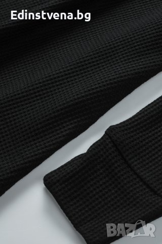 Дамска блуза в черно с дълги ръкави с бродерия и деколте с цип, снимка 9 - Блузи с дълъг ръкав и пуловери - 43503270