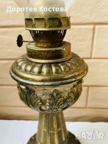Красива голяма месингова лампа от Англия, снимка 3 - Антикварни и старинни предмети - 53398702
