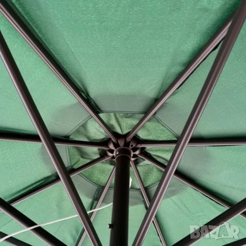 Чадър с манивела 180см - бордо, зелено, бежово и кафяво, снимка 3 - Градински мебели, декорация  - 50725973