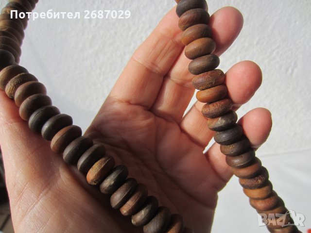 3 стари Броеници: Стара дървена молитвена броеница от Тибет, червена, дърво, снимка 5 - Антикварни и старинни предмети - 32730587