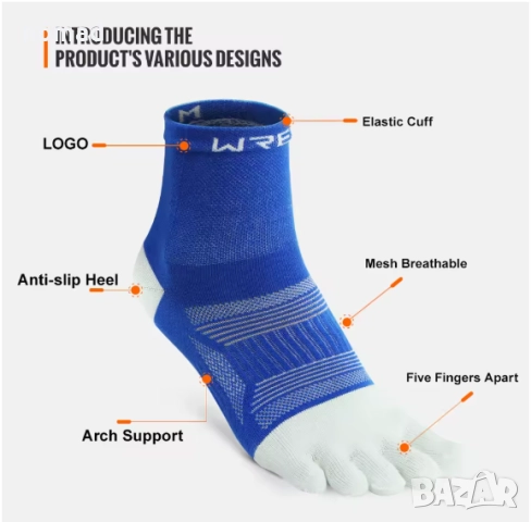 Спортни чорапи с пет пръста I WRELS, снимка 6 - Мъжки чорапи - 52705327