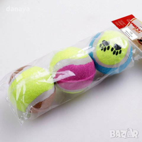 860 Играчка за кучета тенис топки 3 броя в комплект тенис топка за куче, снимка 5 - За кучета - 32661170