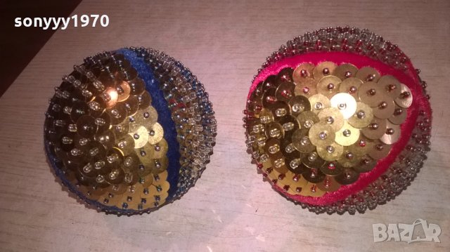 топки 2бр-цвят злато-9см-внос швеицария, снимка 3 - Колекции - 27447048