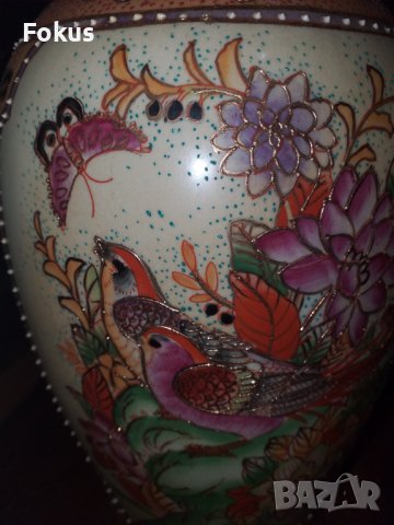 Сатцума Satsuma Стара китайска ваза порцелан, снимка 6 - Антикварни и старинни предмети - 43133721