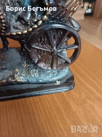 Статуетка кон с каляска, снимка 6 - Статуетки - 49627750