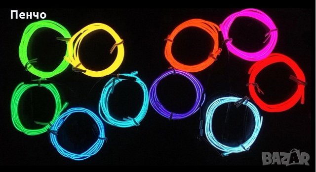 5M 3V-12V гъвкава неонова светлина лента шнур кабел нишка конец EL тел въже кабелна лента LED неонов, снимка 2 - Аксесоари и консумативи - 27276574