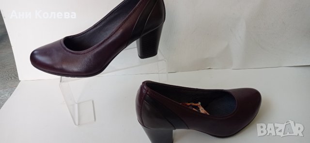 Нови естествени немски Jana  в бордо и цв. 38 н-р, снимка 3 - Дамски обувки на ток - 37956984