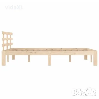 vidaXL Рамка за легло без матрак, масивна дървесина, 160x200 см(SKU:814764), снимка 4 - Спални и легла - 48149338