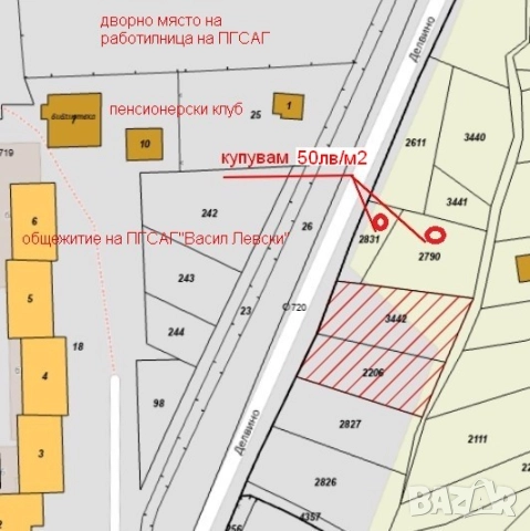 купувам показаните места в Благоевград на снимката по 50лв на м2