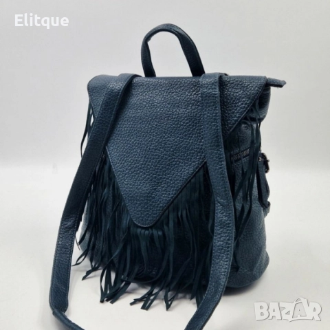 Дамска раница от еко к. с ресни – бохо стил, удобство и обем (36×30×16 см), снимка 2 - Чанти - 52459518