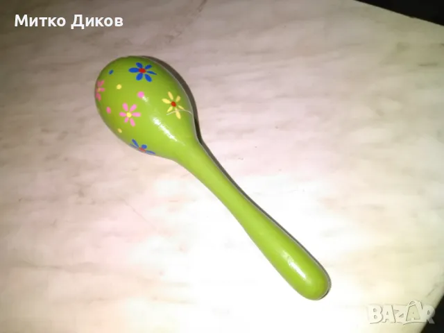 Дървена дрънкалка маракас 195мм отлична, снимка 2 - Образователни игри - 49547789