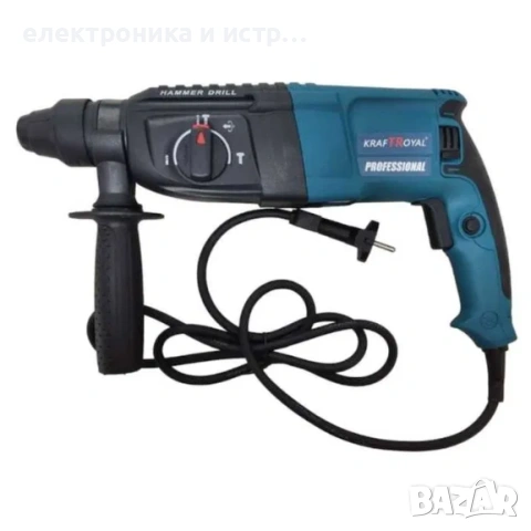 Перфоратор, Kraft Royal, Къртач, 2 глави, Ударен, 220VAC, 1600W, К-т 
