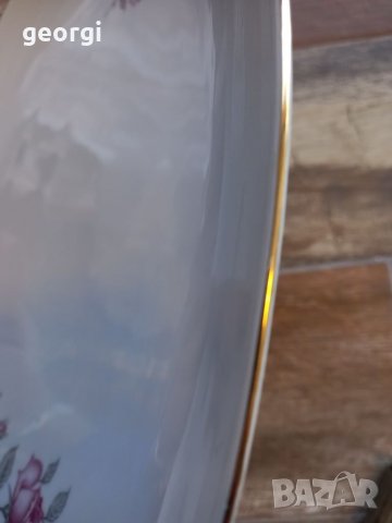 Немско порцеланово плато с рози и златен кант, снимка 10 - Прибори за хранене, готвене и сервиране - 35559860