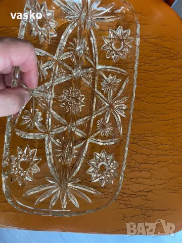 Кристално плато 30х16 см, снимка 5 - Чинии - 49672192