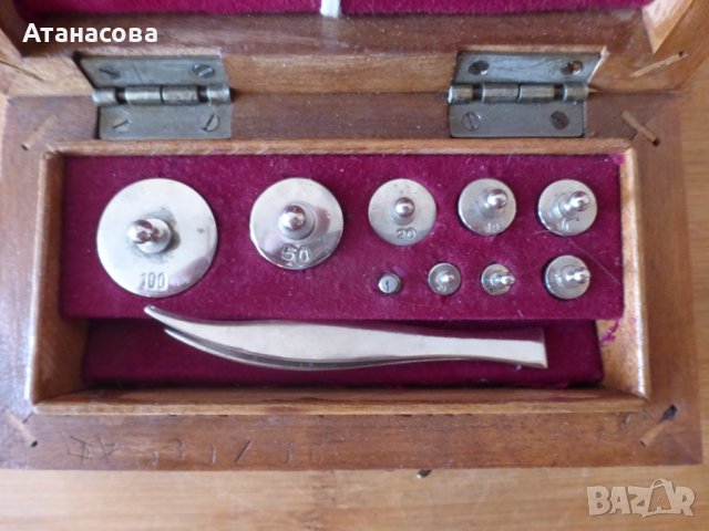 Български комплект теглилки тежести грамове за везна 1974 г, снимка 3 - Антикварни и старинни предмети - 43700030