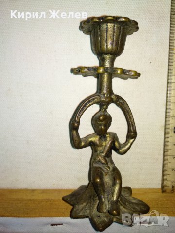 Старинен АР НУВО КОЛЕКЦИОНЕРСКИ ФИГУРАЛЕН БРОНЗОВ СВЕЩНИК Чист БРОНЗ с АВТЕНТИЧНА ПАТИНА 41409, снимка 11 - Колекции - 43888576