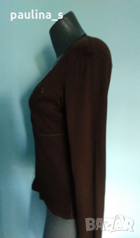 Еластична памучна блуза ”Esprit” / цвят Шоколад / голям размер , снимка 6 - Блузи с дълъг ръкав и пуловери - 15863312