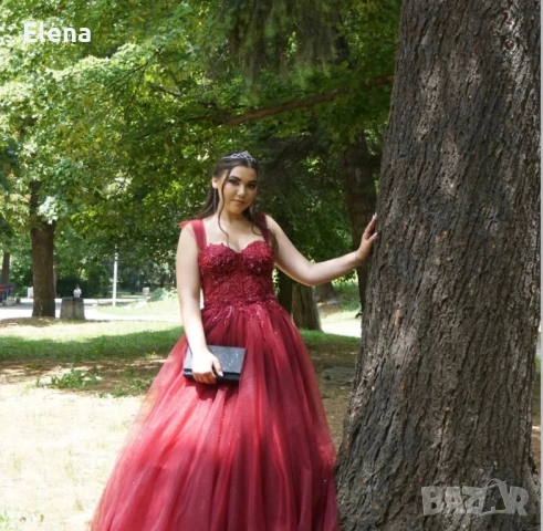 Бална рокля бордо, снимка 3 - Рокли - 53336522