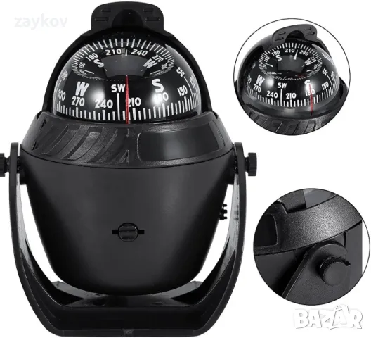 FILFEEL Осветени LED светлини Въртяща се цифрова навигация Електронна морска лодка компас, снимка 5 - Друга електроника - 47960829