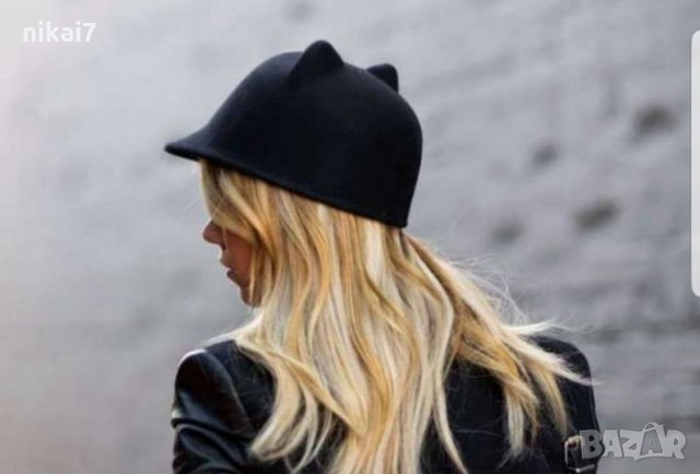 дамска шапка луксозна и стилна с козирка и дяволски ушички модел ZARA, снимка 7 - Шапки - 27154158
