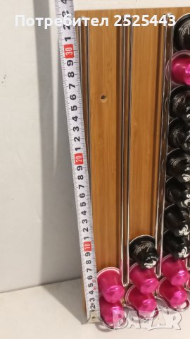 Стойка за 40 Капсули Nespresso - бамбук и метал, снимка 5 - Кафемашини - 43526037