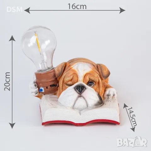  Нова Светеща Декорация Мечка /Куче  - Нощна Настолна Лампа Панда 18см, снимка 3 - Настолни лампи - 49929617