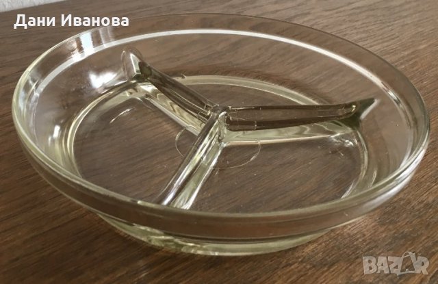 2 бр. стъклени чинии с 3 отделения за ордьоври, снимка 2 - Чинии - 35202213