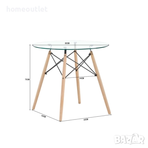 ПРОМОЦИЯ Модерна кръгла маса от закалено стъкло – стилна, практична и универсална RAY-1TR-HY, снимка 6 - Маси - 52825983