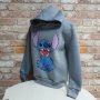 Нов детски суичър с дигитален печат Стич (Stitch) в тъмносив цвят, снимка 3