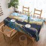 Декоративна покривка за маса със син мрамор със златни ивици, 3размера, снимка 3