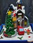 Коледна вълшебна сцена - Дядо Коледа-Светеща и музикална, снимка 1 - Декорация за дома - 43265943
