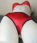 XS червена лъскава еротична бикина с изрязана задна част, снимка 6