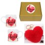 Подаръчен комплект "Обичам те" с чаша и плюшен ключодържател "Сърце" , снимка 2