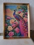 Диамантен гоблен паун-готов и рамкиран, снимка 2