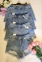 дънкови къси панталони с камъчета отпред, снимка 1