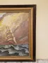 Уникална голяма антикварна авторска картина масло върху платно , снимка 4