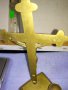 Старо КРАСИВО МАСИВНО НАСТОЛНО БРОНЗОВО РАЗПЯТИЕ КРЪСТ с ДВЕ КАНДИЛЦА 42678, снимка 15
