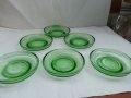 Ретро стъклени чинийки цветно зелено стъкло, снимка 1 - Антикварни и старинни предмети - 34816792