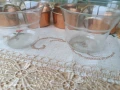 Комплект 6 чаши от боросиликатно стъкло, с медни подстакани И меден поднос, снимка 9