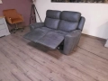 Тъмно сив диван от плат двойка с електрически релаксиращ механизъм, снимка 6