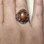 Стар сребърен пръстен с кехлибар (194)