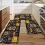 Черен кухненски килим с обикновена шарка на пица, 4размера , снимка 7