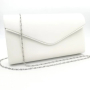 Официална Дамска Чанта Тип Клъч В Бяло Кожена