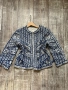 Уникално сако наметка 100 % памук памучно бяло синьо zara Zara Зара бохо стил , снимка 4
