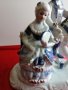 Стара Френска Порцеланова  Статуетка , Двойка с Кон, снимка 2