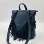 Дамска раница от еко к. с ресни – бохо стил, удобство и обем (36×30×16 см), снимка 2