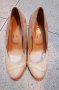 Дамски НОВИ обувки на ток - ествественa кожа бежов - 37 номер, снимка 2