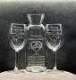 Гравиран комплект гарафа с 2 чаши за вино , снимка 13