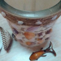 "Морска"стъклена саксийка,вазичка , снимка 7 - Морски сувенири - 37732257